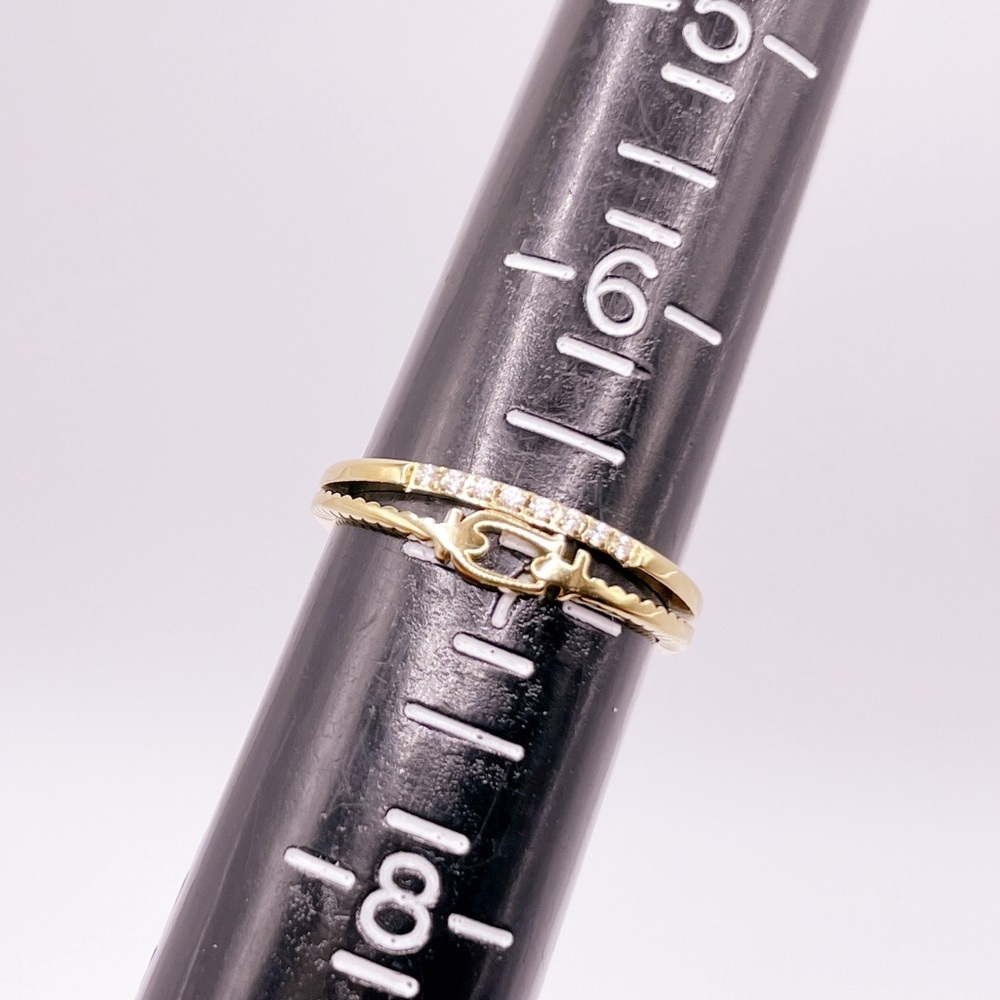 Stainless steel gold ring